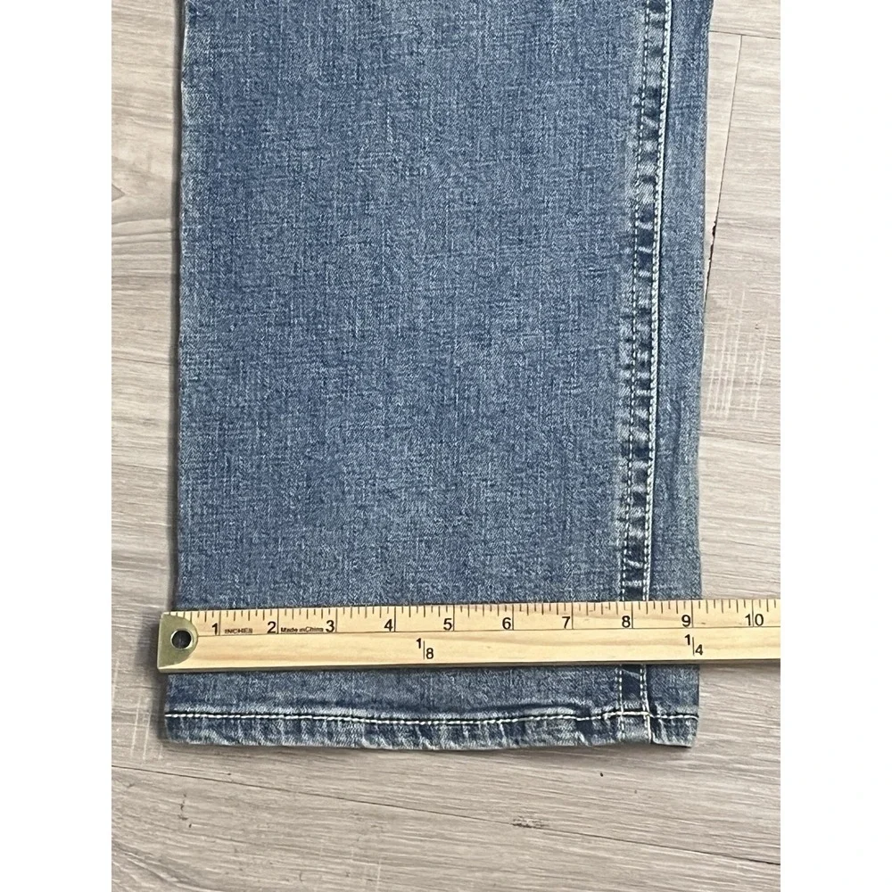 TK Axel Jeans Mens 36x32 (Fits 36x31) Slim Boot Cut Denim Stretch Thick Stitch
